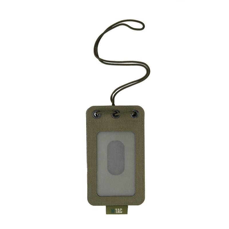 M-Tac Tactical Hanging ID Card and Patch Holder with Hook and Loop Surface and Draw Cord (Olive) - Image 1